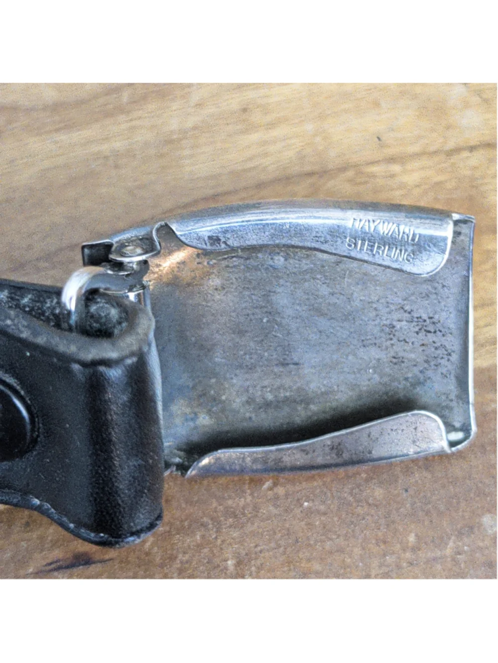 Vintage Leather Belt With Hayward Sterling Slide Buckle